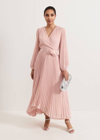 Phase Eight Petite Isadora Pale Dress Pink USA | 3642071-ZS